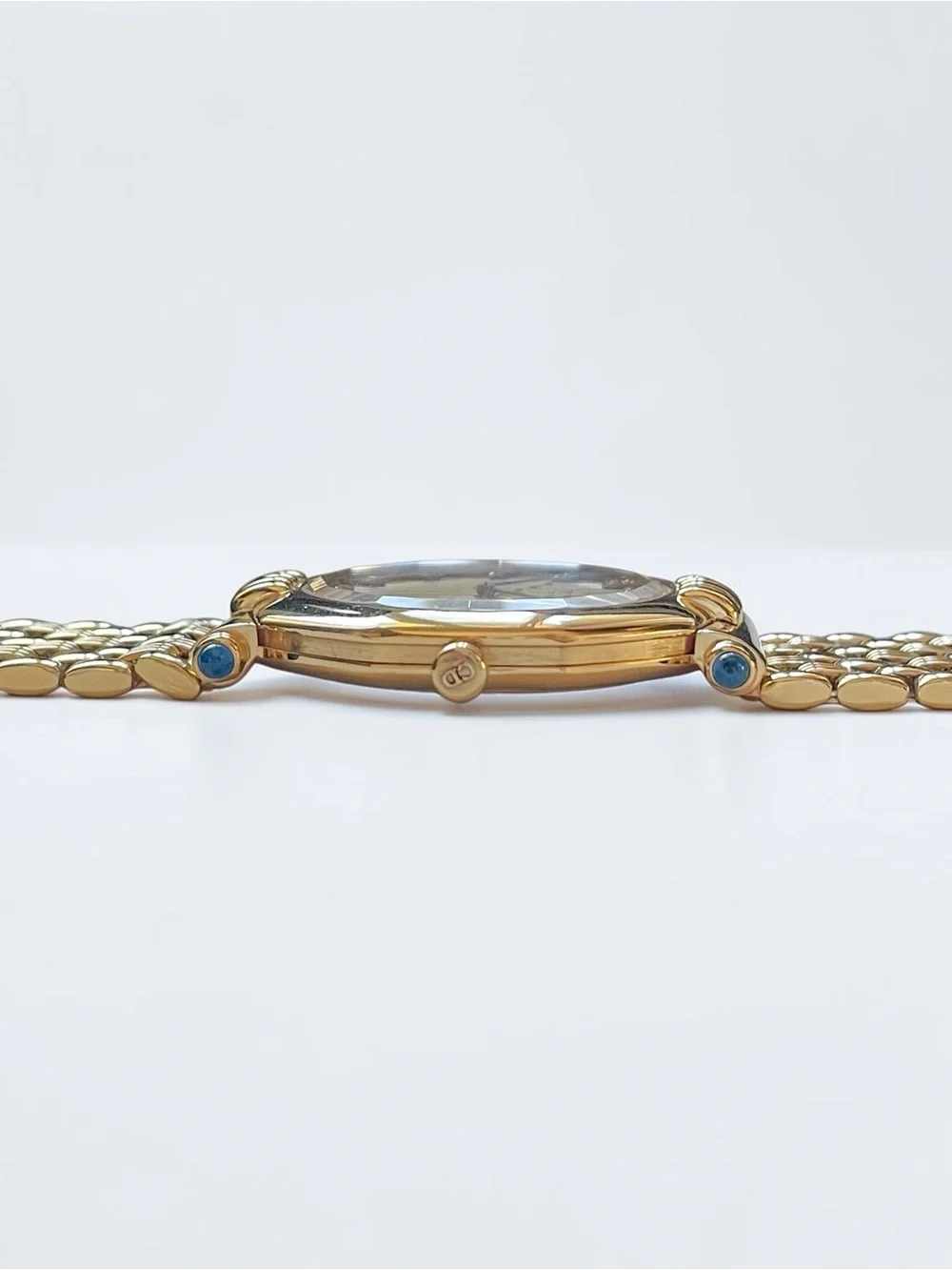 Vintage Christian Dior Octagon Gold Watch with Diamond Hour Marker Dial